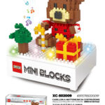 Carillon Natalizio a mattoncini da costruzione Lego forma Orsetto con luci 321 pezzi