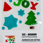 Adesivi in gel per decorazioni natalizie dimensione 30x25,5cm ideale da attaccare su finestre e vetrine