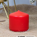 Candela rossa natalizia in cera dimensioni 5x5cm