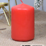Candela rossa cilindrica natalizia in cera dimensioni 5x8cm