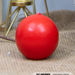 Candela natalizia rossa a forma di sfera in cera dimensioni 6cm
