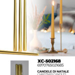 Candele natalizie dorate da 20 cm ideale per centrotavola o candelabri