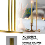 Candele natalizie dorate da 25 cm ideale per centrotavola o candelabri