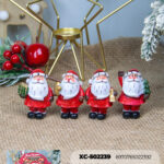 Set decorazioni Babbo Natale in resina dipinti a mano dimensione 6x5cm