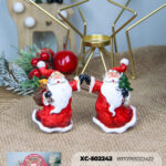 Set decorazioni Babbo Natale in resina dipinti a mano dimensione 8x5,5cm