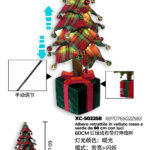 Albero di Natale per decorazioni Natalizie in velluto rosso e verde con regolazione manuale altezza max 60cm con luci a LED calda alimentazione a batterie (3 non incluse)