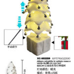 Albero di Natale per decorazioni Natalizie color bianco con regolazione manuale altezza max 60cm con luci a LED calda alimentazione a batterie (3 non incluse)