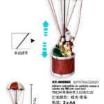 Babbo Natale con paracadute da appendere altezza (70cm) luce a LED calda alimentazione a batterie (3 non incluse)