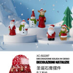 Set decorazioni personaggi Natalizi in gesso dipinti a mano