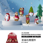 Set decorazioni personaggi Natalizi in gesso dipinti a mano