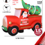 Gonfiabile Natalizio a forma macchinina con Babbo Natale con luci altezza 0,8 metri IP44 adatto per uso esterno