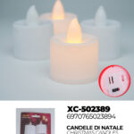 Set di candele Natalizie da 4 pezzi (3cmH) luce fredda a LED alimentazione a pile