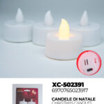 Set di candele Natalizie da 4 pezzi (1,7cmH) luce fredda a LED alimentazione a pile