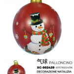 Palla gonfiabile Natalizia a forma di Pupazzo di neve in plastica pvc con diametro di 60cm indicato per decorazioni natalizie uso interno o esterno