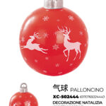 Palla gonfiabile Natalizia a forma renne in plastica pvc con diametro di 40cm indicato per decorazioni natalizie uso interno o esterno