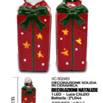 Decorazioni Natalizie in ceramica con luce LED calda dimensione 5,5x5x13,7cm alimentazione a batterie (2 non incluse)
