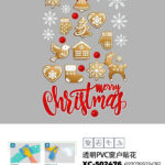 Adesivi natalizi in pvc a forma albero con temi natalizi e merry christmas per finestre e decorazioni dimensioni 60x50cm