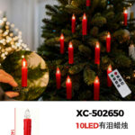 Set di 12 candele luminose color rosse a LED luce calda (14cmH) alimentazione a pile con controllo telecomando