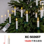 Set di 12 candele luminose con clip per albero di Natale colore bianco a LED luce calda (11cmH) alimentazione a pile con controllo telecomando