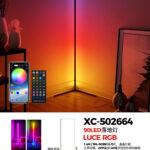 Tubo luminoso altezza 1,4 metri con base treppiede da 90LED RGB controllo tramite app o telecomando funzione ritmo di musica