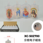 Set di candele Natalizie campane forma religiose box da 24 pezzi (8cmH) luce calda a LED alimentazione a pile