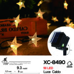 Set decorativo pannello solare picchetto 50 stelle luminose LED luce calda con 8 giochi luce e funzione timer on-off