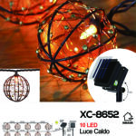Catena luminosa a pannello solare picchetto 10 lanterne sfera a LED luce calda con 8 giochi luce e funzione timer on-off
