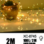 Catena luminosa decorativa da 2 metri luce calda con 100 micro LED alimentazione a batteria