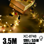 Catena luminosa decorativa da 3,5 metri luce calda con 120 micro LED alimentazione usb