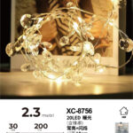 Catena luminosa decorativa da 2,3 metri luce calda con 20 micro LED alimentazione a batteria