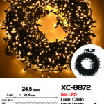 Catena luminosa 864 LED luce calda da 24,5 metri con 8 giochi di luce per uso interno/esterno funzione timer on/off