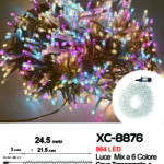 Catena luminosa da 24,5 metri con 864 LED luce mix multicolor per uso interno/esterno funzione timer on/off 8 giochi luce