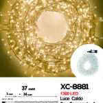 Catena luminosa da 37 metri con 1360 LED luce calda per uso interno/esterno funzione timer on/off 8 giochi luce