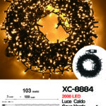 Catena luminosa 2000 LED luce calda da 103 metri con 8 giochi di luce ip44 per uso interno esterno