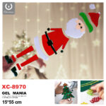 Adesivo in gel per decorazioni natalizie tema Babbo Natale dimensione 15x55 cm ideale da attaccare su finestre e vetrine