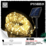 Tubo trasparente luminoso da 21 metri a pannello solare picchetto 400 LED LUCE CALDA