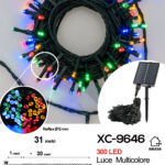 Catena luminosa pannello solare 300LED LUCE MULTICOLORE con 8 giochi luce