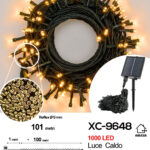 Catena luminosa pannello solare 1000LED LUCE CALDA con 8 giochi luce