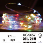 Catena luminosa 20 microLED REFLEX da 2,1 metri luce multicolor alimentazione a pile per uso interno