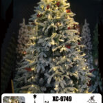 Tenda luminosa per albero di Natale con puntale stella altezza 2,2 metri illuminazione 252 LED luce calda 8 giochi luce
