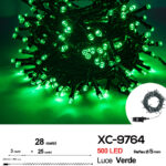 Catena luminosa 500 LED luce verde da 28 metri con 8 giochi di luce ip44 per uso interno esterno