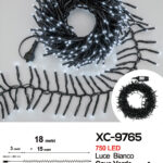 Catena luminosa da 18 metri con 750 LED luce fredda per uso interno/esterno funzione timer on/off 8 giochi di luce