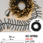 Catena luminosa da 23 metri con 1000 LED luce calda per uso interno/esterno funzione timer on/off 8 giochi di luce