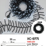 Catena luminosa da 33 metri con 1500 LED luce fredda per uso interno/esterno funzione timer on/off 8 giochi di luce
