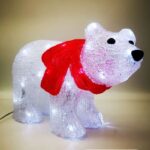 Orsetto 32LED, linea trasparente,  luce bianca, 20 cm