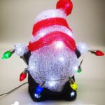 Gnomo, 26 LED, linea trasparente,  luce bianca, 23,5 cm , a Batterie impermeabile