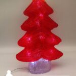 Albero Rosso, luminoso linea trasparente, 16 LED , luce Bianca, 24cm, con vano batteria impermeabile