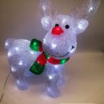 Cerbiatto luminoso linea trasparente, 40 LED , luce Bianca, 24 cm