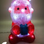 Babbo Natale , luminoso linea trasparente, 24 LED , luce Bianca, 22,5 cm, con vano batteria impermeabile