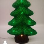 Albero Verde , luminoso linea trasparente, 16 LED , luce Bianca, 24cm, con vano batteria impermeabile